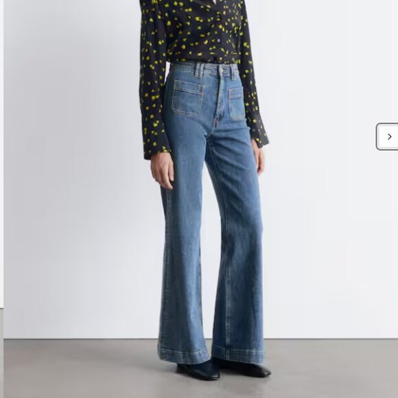 & other stories Wide Leg Blue Jean Denim Retro Pocket High Waist 29 - Picture 14 of 16